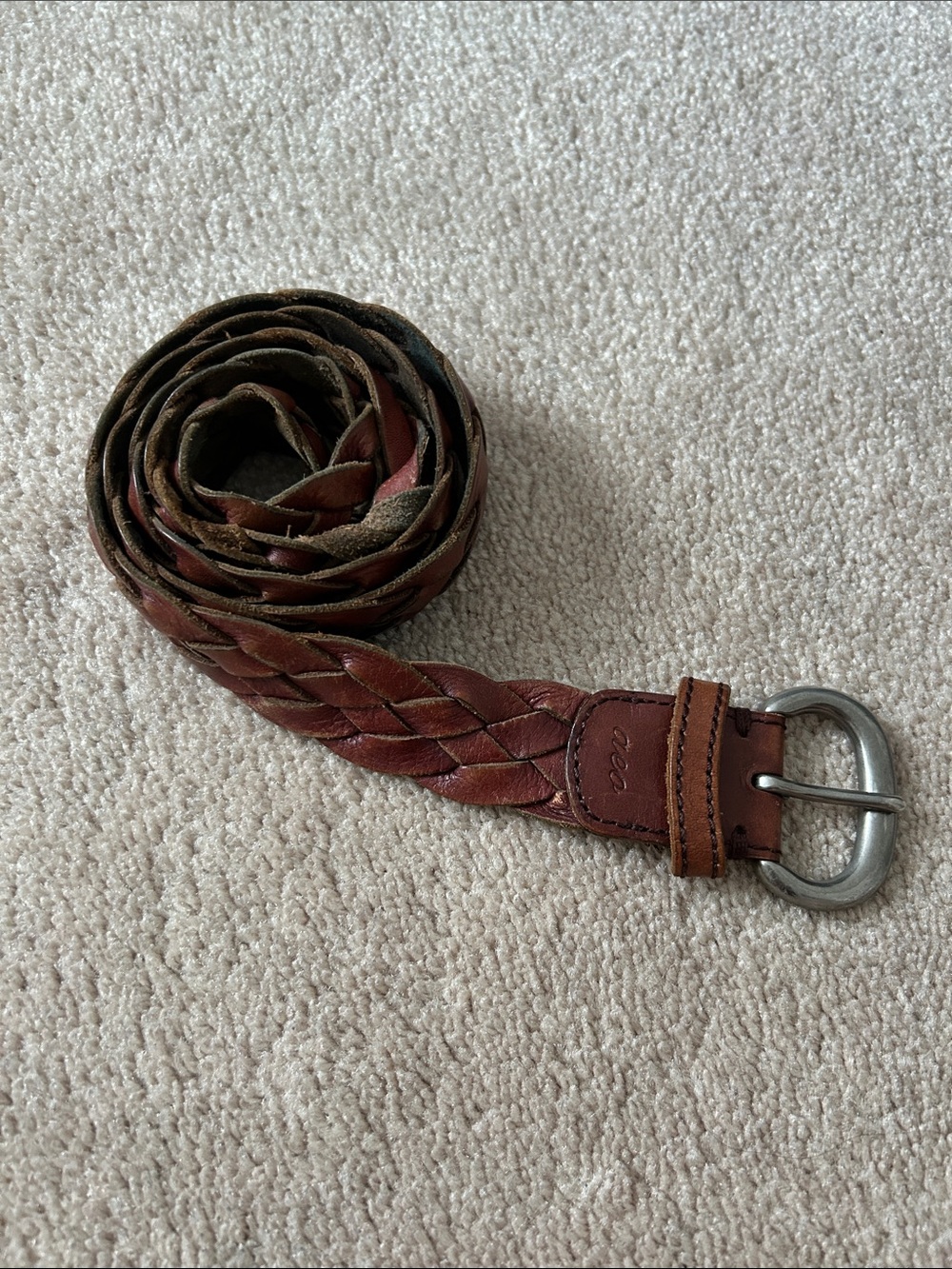 Braided Brown Leather Women's Belt - Classic Casual Style